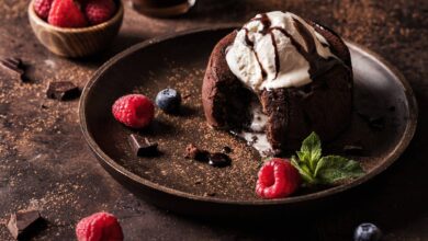 Photo of Шоколадный фондан с мороженым
